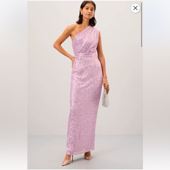 Mac Duggal purple Sequined Ruched One Shoulder Gown - Picture 6 of 10